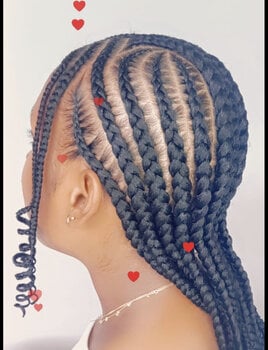 Tresses collées avec design