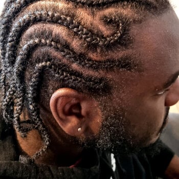 Tresses collées homme