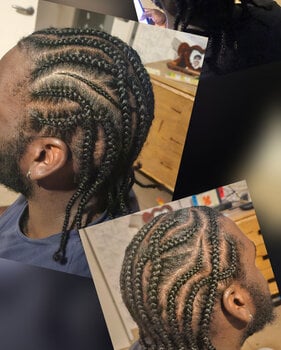 Tresses collées homme
