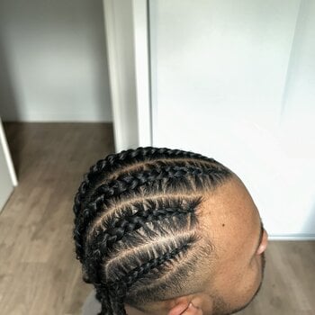 Tresses collées sur hommes 