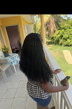 Tresses demi tete + tissage