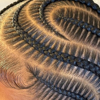Tresses plaquées avec rajouts