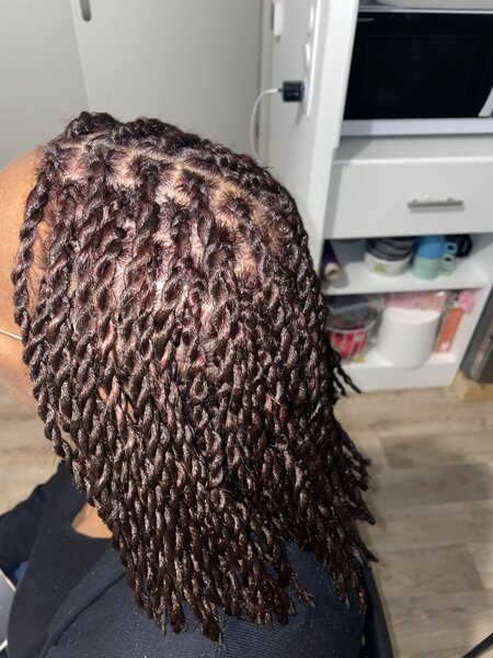 Vanilles avec mèches lisses sur cheveux lisses 