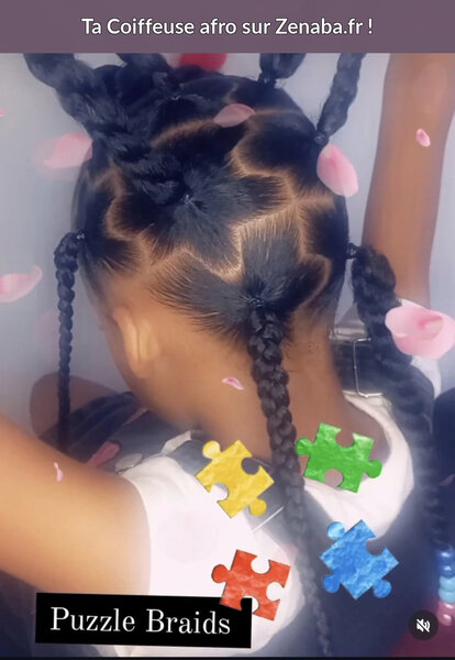 Vanilles et nattes avec séparations puzzles et perles