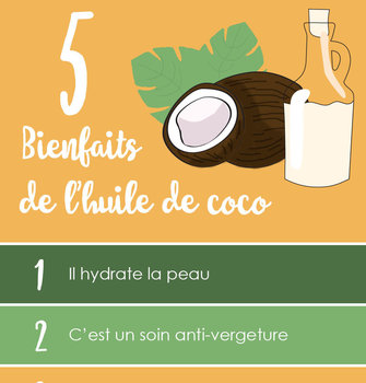 5 BIENFAITS DE L'HUILE DE COCO