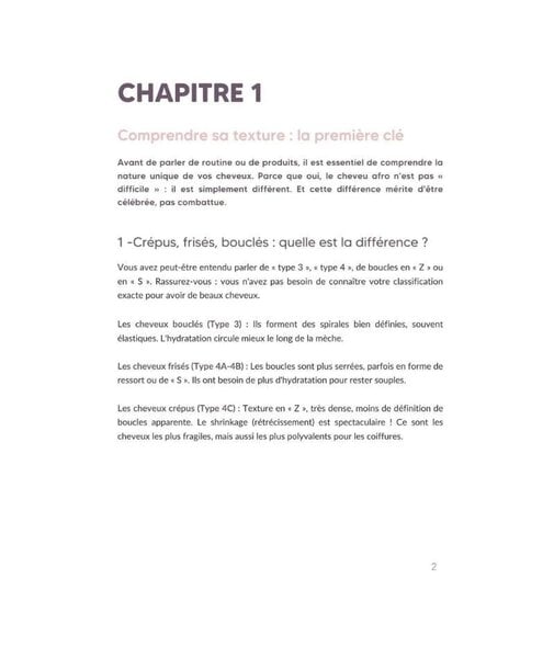 Guide Capillaire Cheveux crépus et frisés - Livre Zenaba