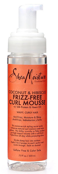 Shea Moisture Coconut & Hibiscus frizz free curl mousse